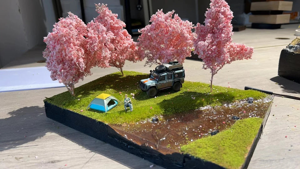 1:64 Sakura-Themed Camping Miniature Scene