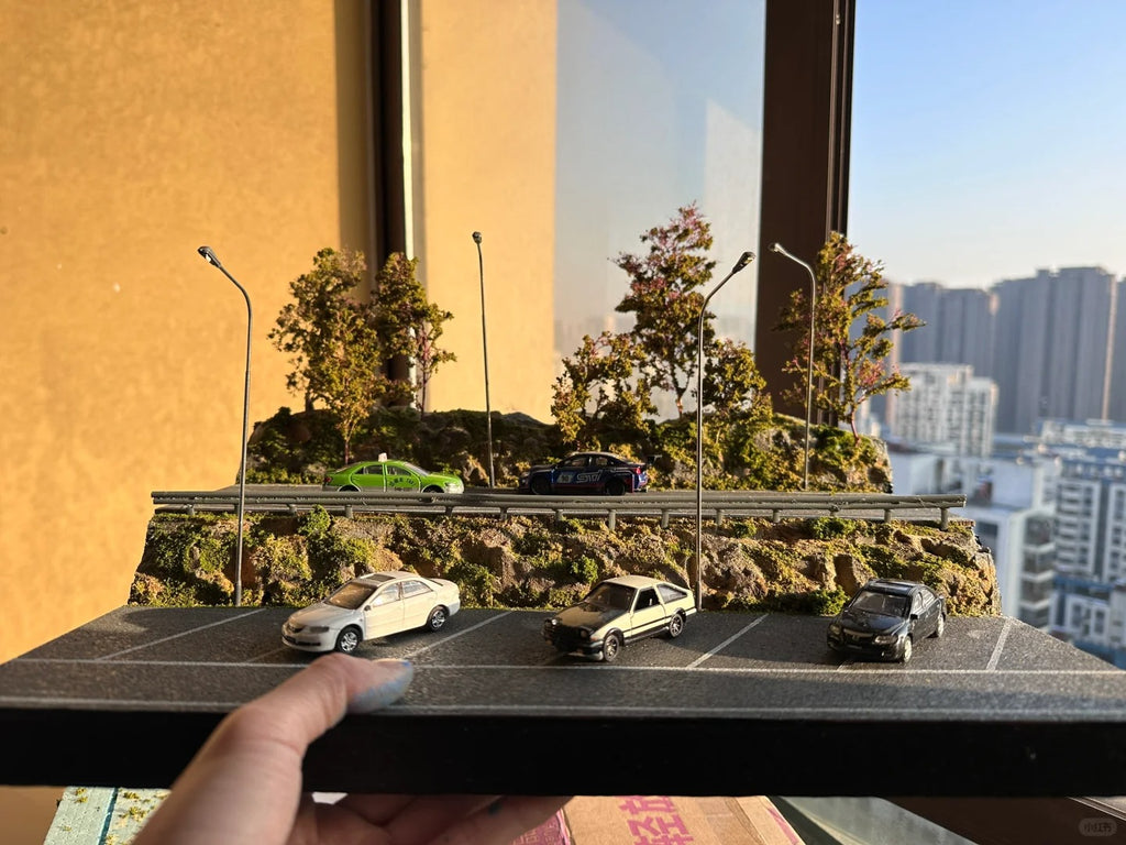 64-Scale Customized Display Base for Automotive Miniature Highway Model Scenes