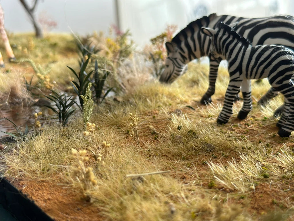 64-Scale African Animal Model Figurine Car Scene Custom Base