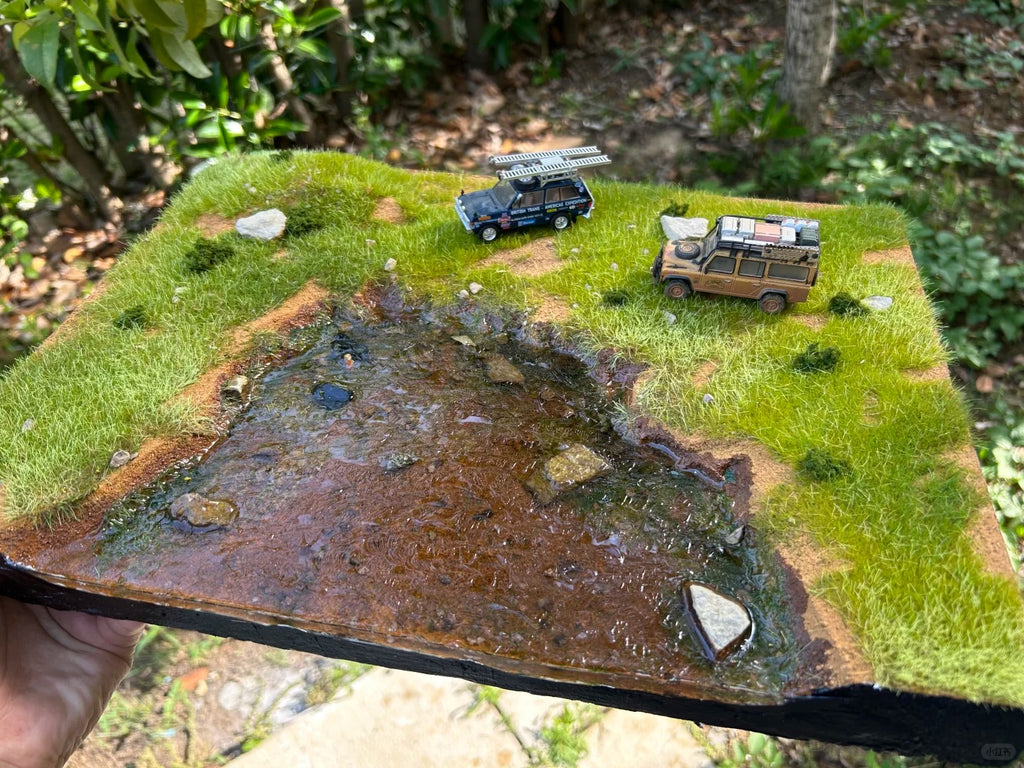 1:64 Scale Model Car Camping Off-Road Water Scene
