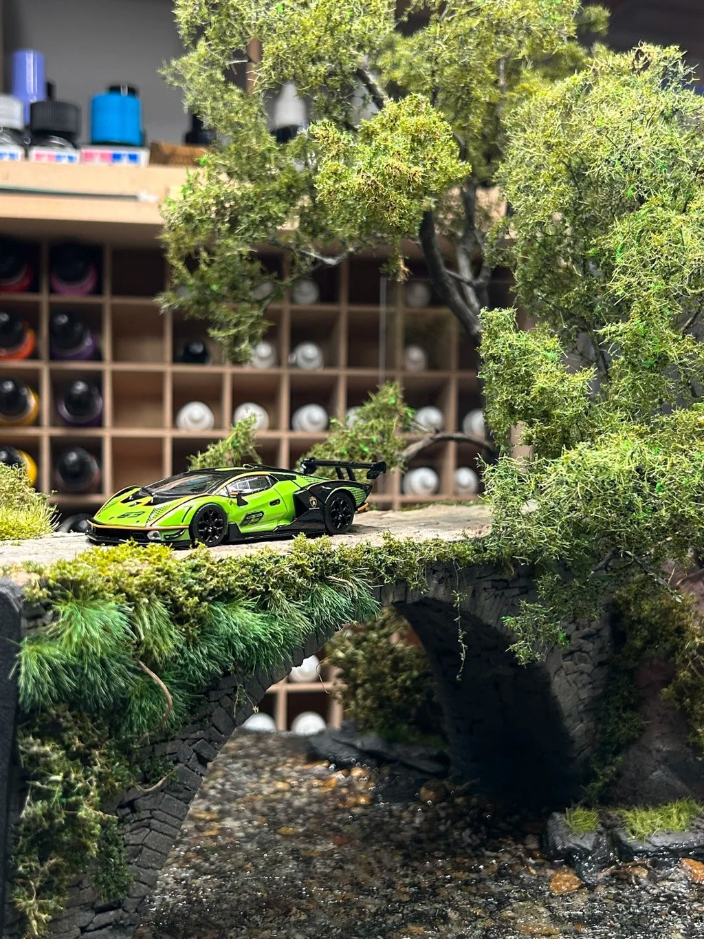 1:64 Scale Diorama Model: Rural Stone Bridge