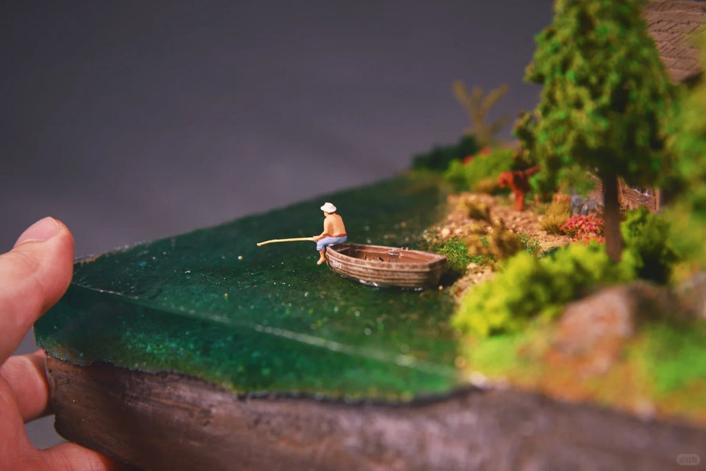 1:64 Scale Serene Lakeside Miniature Scene