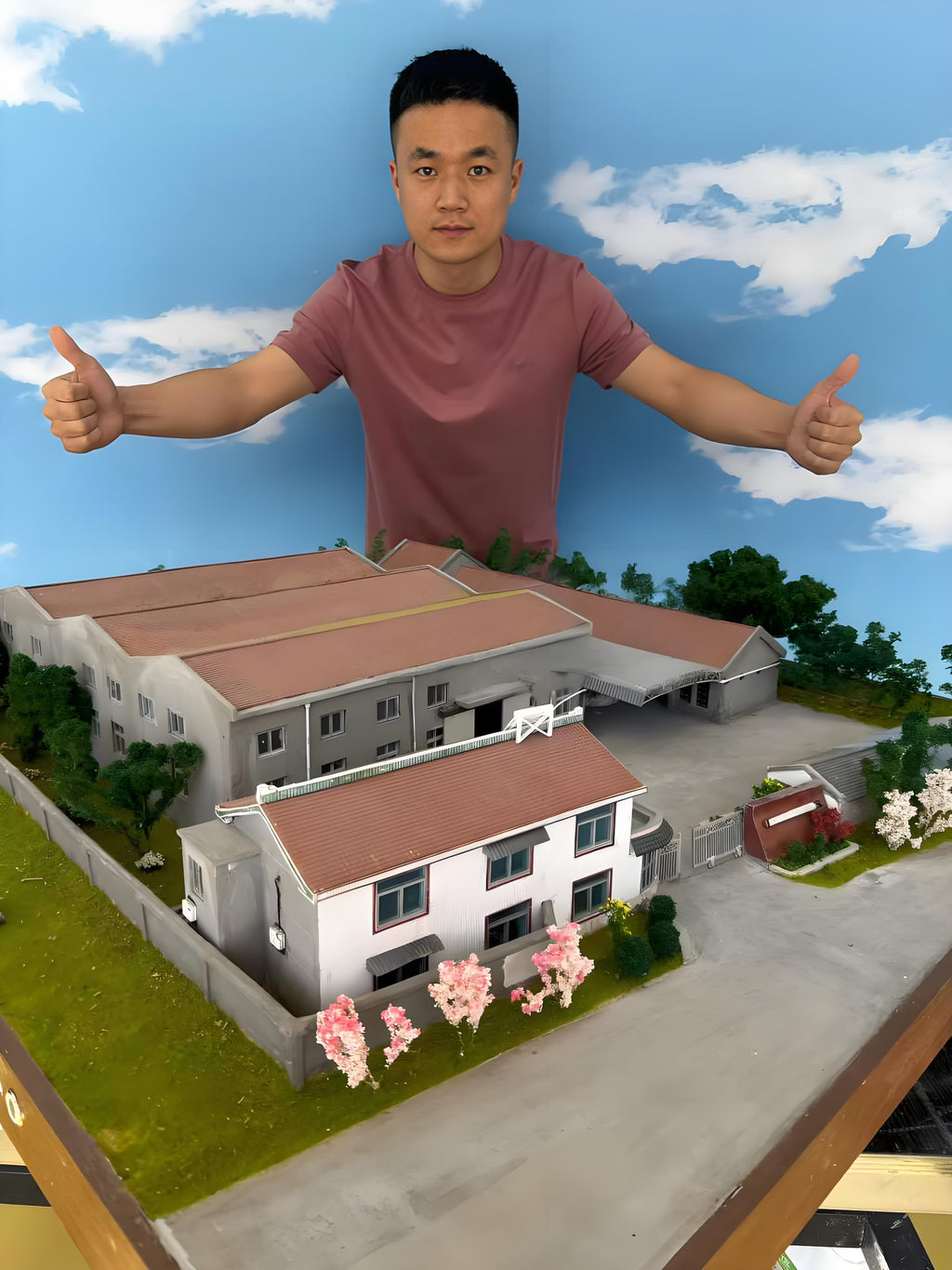 Maqueta de fábrica del siglo XX